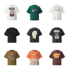 GaIIery Retro cotone maniche corte super popolare uomini e donne coppia T-shirt-1834  