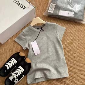 ALO 2025 primavera e estate nuovo dimagrimento collo rotondo colore unico stampato All-match T-shirt  