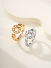 Bulgari Pave Diamond Lettera Anello-3586  