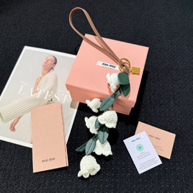 MIUMIU pelle giglio della valle borsa sospeso cordone pendente-3667  