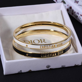 Dior braccialetto oro finitura metallo nero laccato braccialetto sottile-3709  