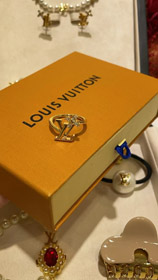 Louis Vuitton LV oro lettera diamante piccolo fiore anello-3722  
