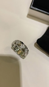 Chanel diamante modello oro bianco anello-3753  