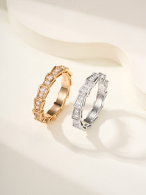 Bulgari diamante serpente anello osseo pieno-3756  