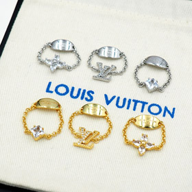 Louis Vuitton LV anello a catena di diamanti in metallo-3800  