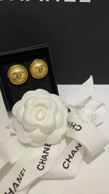 Celine perla rotondo pulsante oro zaino fibbia doppio C orecchini-3899  