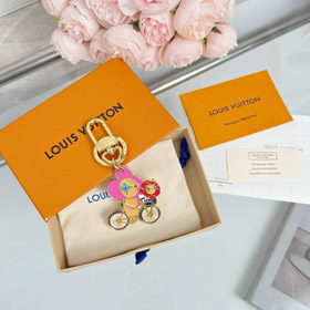Louis Vuitton LV colorato metallo incisione marchio mascotte portachiavi-3991  