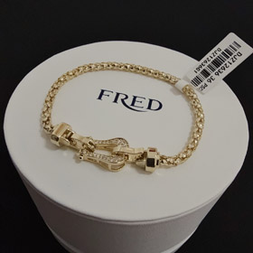 Feiden full diamante diamante ferro da cavallo fibbia braccialetto-3997  