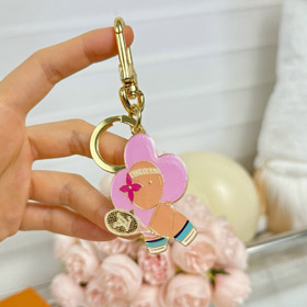 Louis Vuitton LV metallo inciso marchio mascotte racchetta borsa decorazione portachiavi-4004  